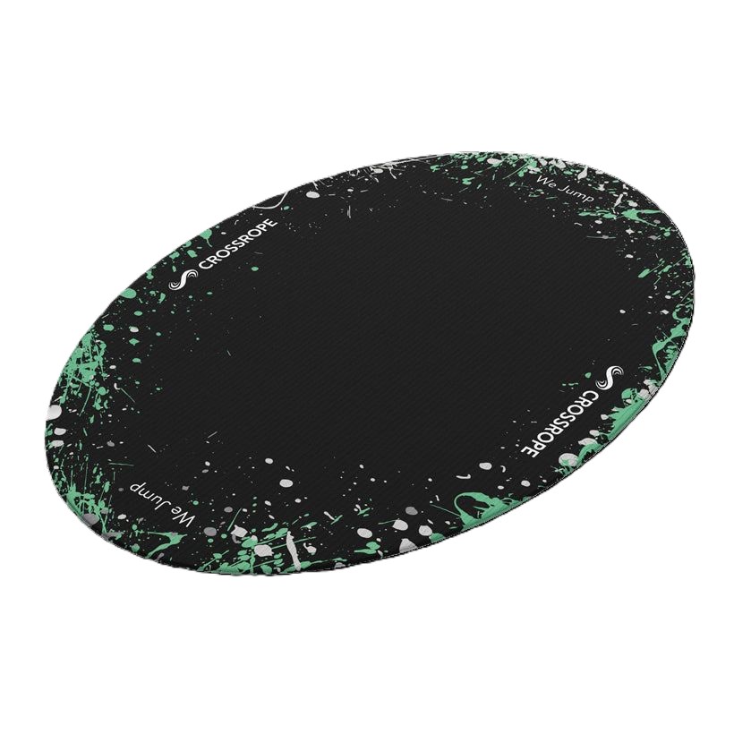 Crossrope Jump Rope Mat in Splash design, oval shape with tapered edges