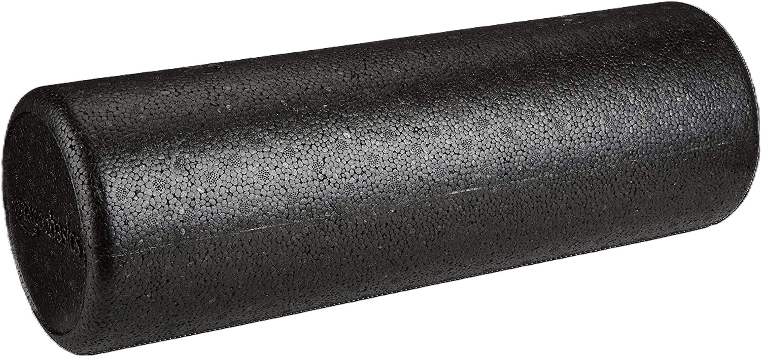 Amazon Basics high density round foam roller, 18 inch, black
