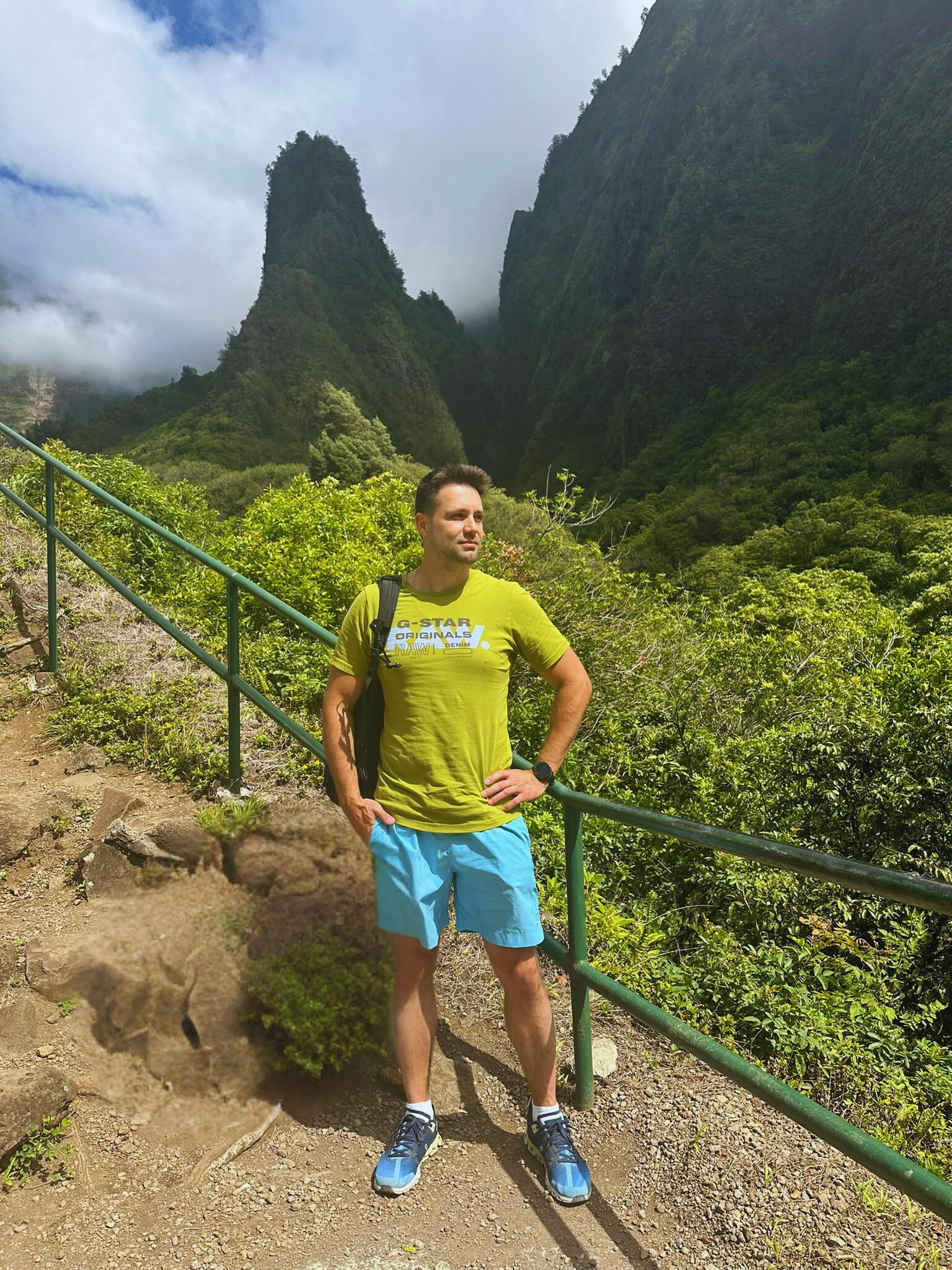 Artie, creator of FitAfter35, hiking outdoors