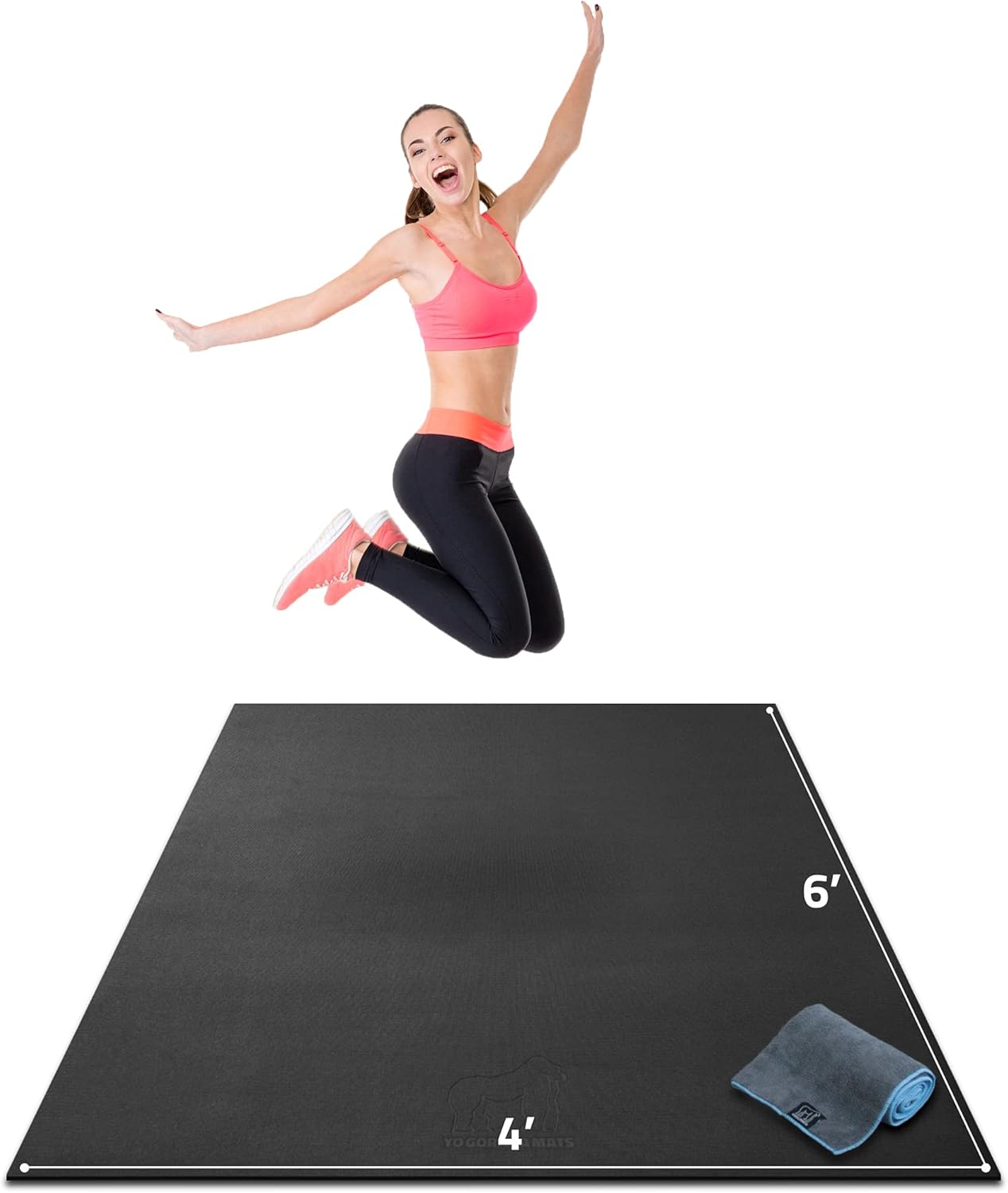 Gorilla Mats Premium Large Exercise Mat, oversized 6 by 4 feet with non-slip bottom